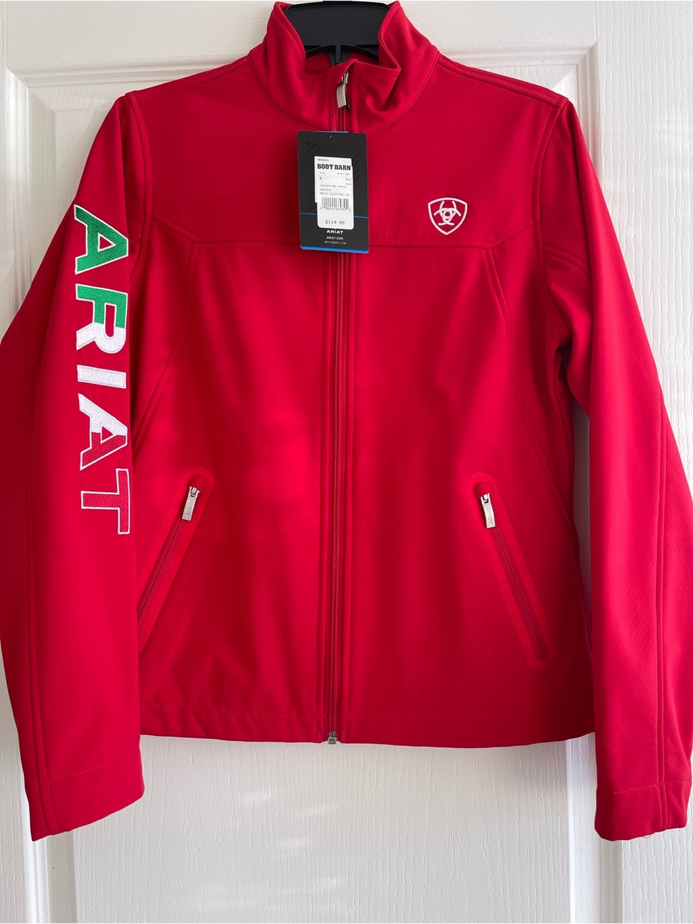 Ariat Women's Bright Red Mexican Flag-Print Utility Jacket